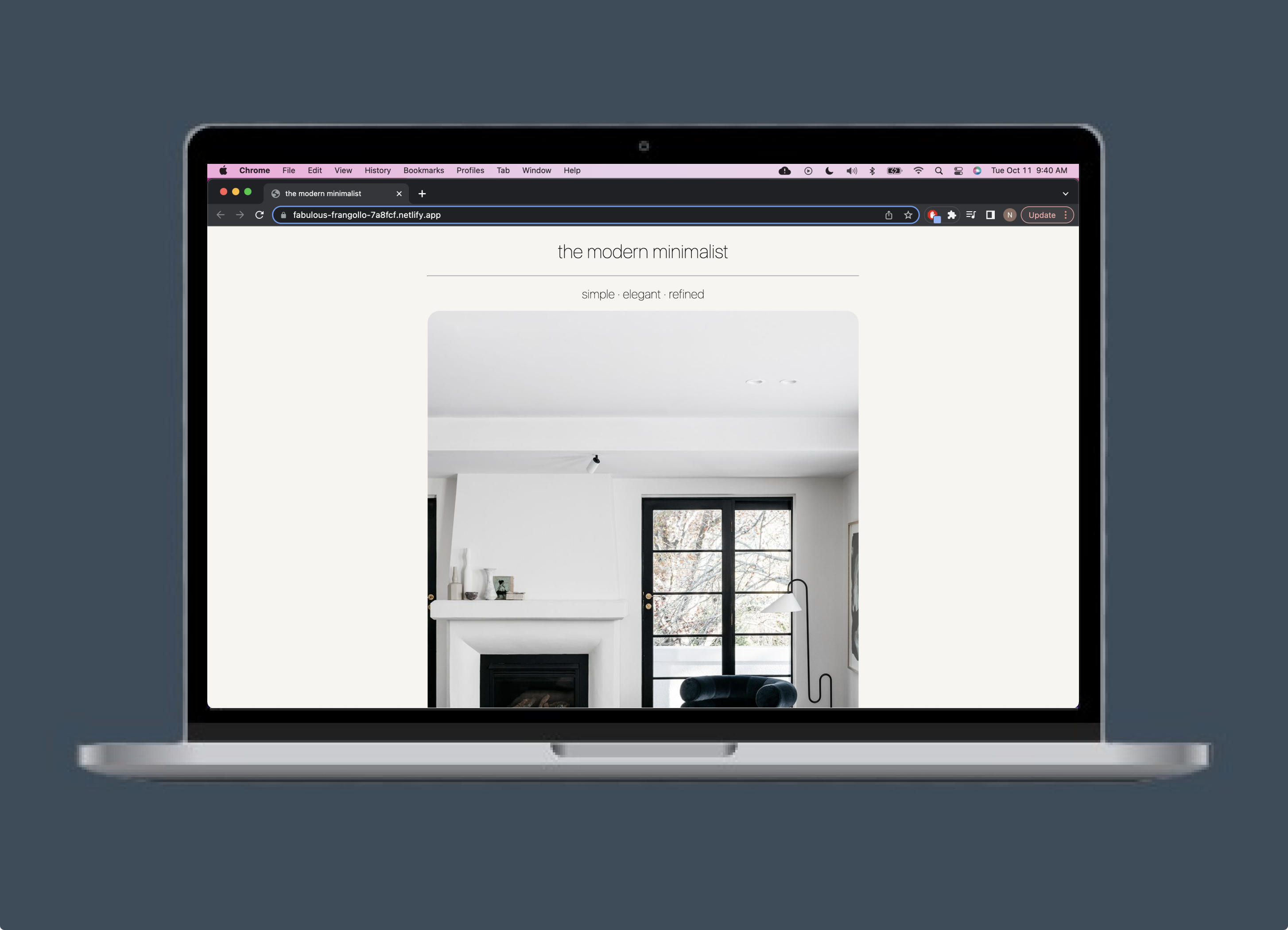 Landing page screenshot